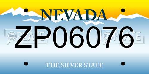 ZP06076 Nevada License Plate