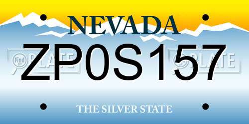 ZP0S157 Nevada License Plate