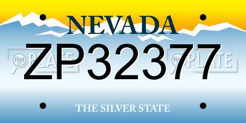 ZP32377 Nevada License Plate