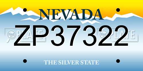 ZP37322 Nevada License Plate