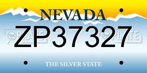 ZP37327 Nevada License Plate