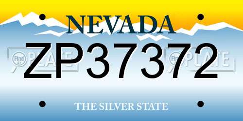 ZP37372 Nevada License Plate