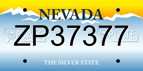 ZP37377 Nevada License Plate
