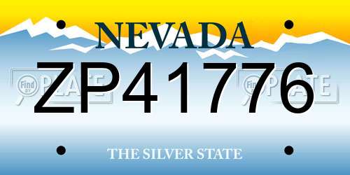ZP41776 Nevada License Plate