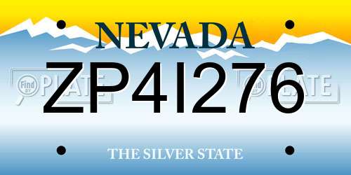ZP4I276 Nevada License Plate