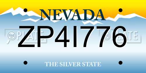 ZP4I776 Nevada License Plate