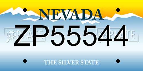 ZP55544 Nevada License Plate