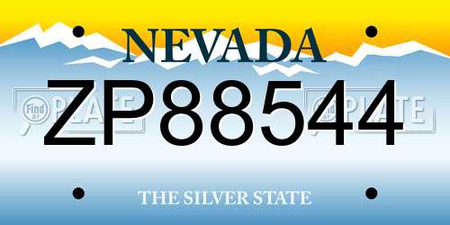 ZP88544 Nevada License Plate