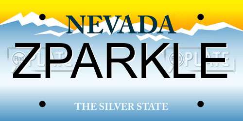 ZPARKLE Nevada License Plate
