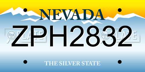 ZPH2832 Nevada License Plate