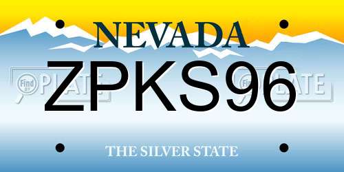 ZPKS96 Nevada License Plate