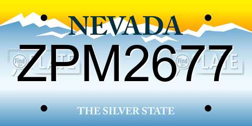 ZPM2677 Nevada License Plate