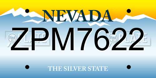 ZPM7622 Nevada License Plate