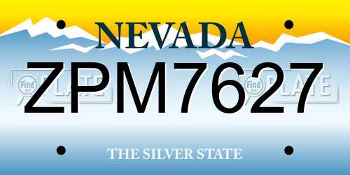 ZPM7627 Nevada License Plate