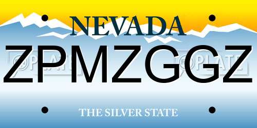 ZPMZGGZ Nevada License Plate