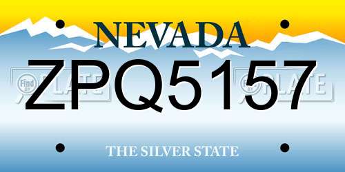 ZPQ5157 Nevada License Plate