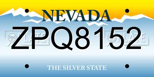 ZPQ8152 Nevada License Plate