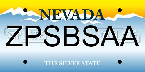 ZPSBSAA Nevada License Plate