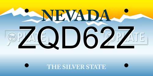 ZQD62Z Nevada License Plate