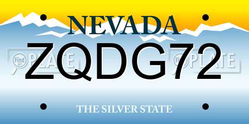 ZQDG72 Nevada License Plate