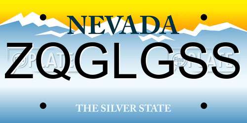 ZQGLGSS Nevada License Plate