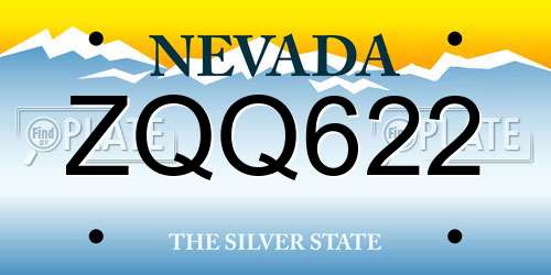 ZQQ622 Nevada License Plate