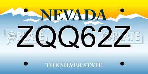 ZQQ62Z Nevada License Plate
