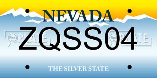 ZQSS04 Nevada License Plate