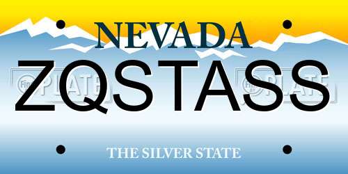 ZQSTASS Nevada License Plate