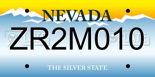 ZR2M010 Nevada License Plate