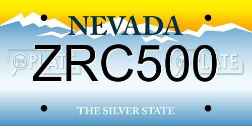 ZRC500 Nevada License Plate