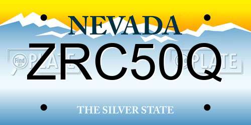 ZRC50Q Nevada License Plate