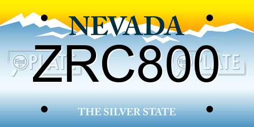 ZRC800 Nevada License Plate