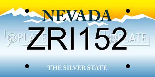 ZRI152 Nevada License Plate