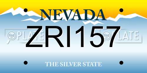 ZRI157 Nevada License Plate