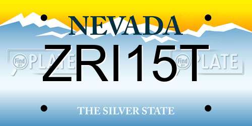 ZRI15T Nevada License Plate