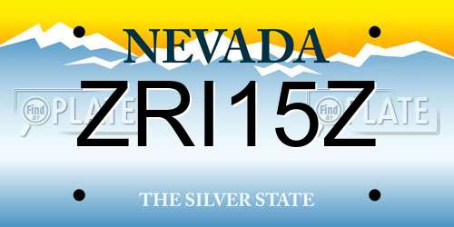 ZRI15Z Nevada License Plate
