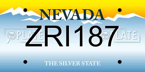 ZRI187 Nevada License Plate