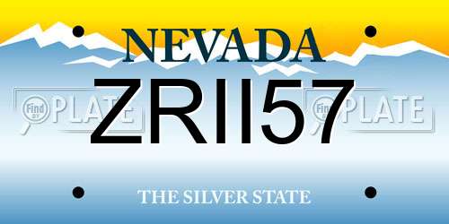 ZRII57 Nevada License Plate