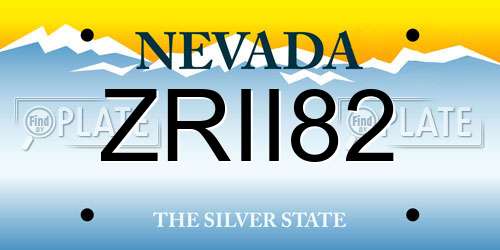 ZRII82 Nevada License Plate