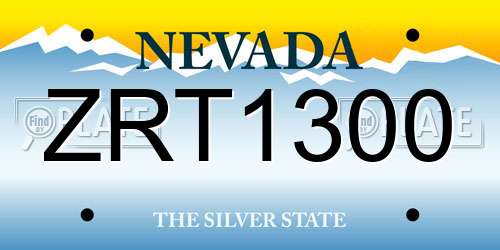 ZRT1300 Nevada License Plate