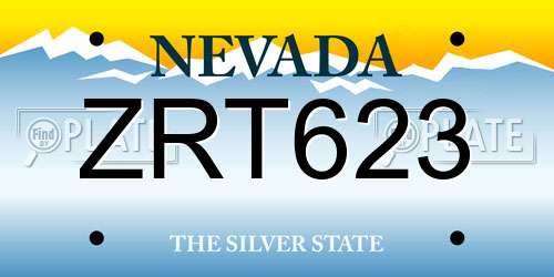 ZRT623 Nevada License Plate