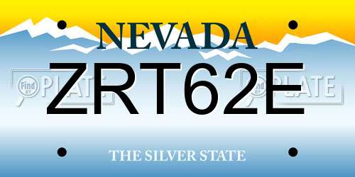 ZRT62E Nevada License Plate