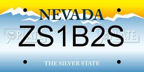 ZS1B2S Nevada License Plate