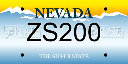 ZS200 Nevada License Plate