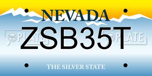 ZSB35T Nevada License Plate