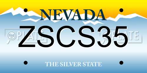 ZSCS35 Nevada License Plate