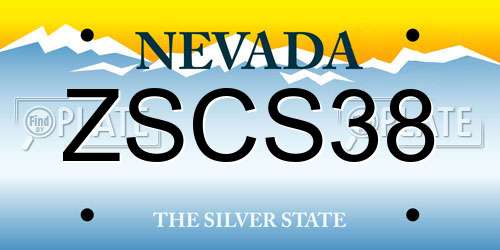 ZSCS38 Nevada License Plate
