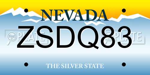 ZSDQ83 Nevada License Plate