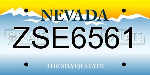 ZSE6561 Nevada License Plate
